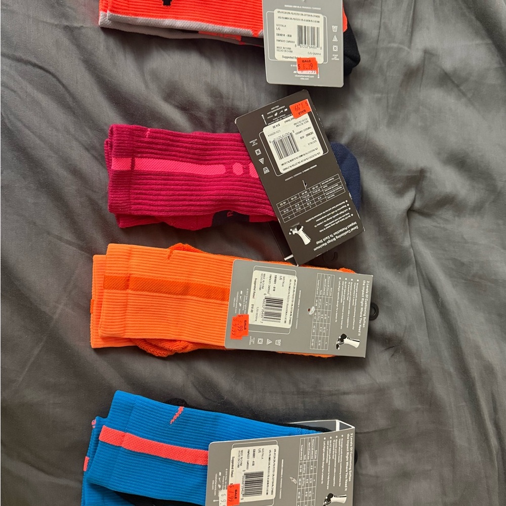 Nike Men's Vibrant Crew Socks - Blue, Orange, Pink Brand New and bundled price